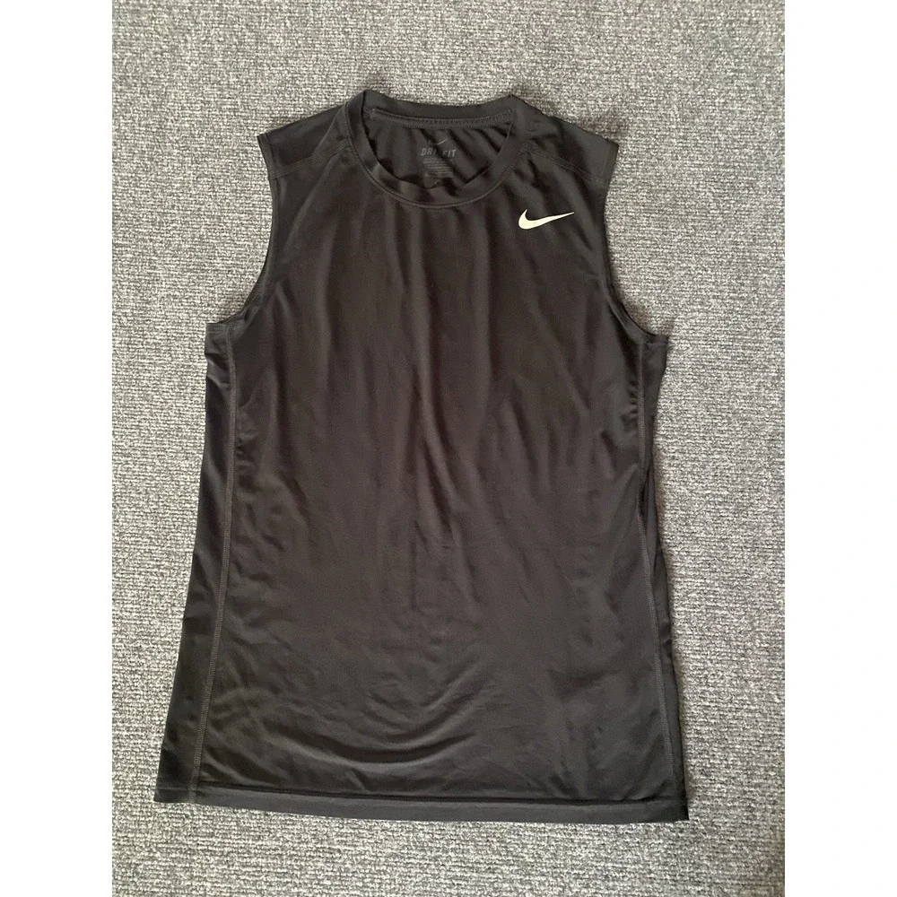 NIKE Dri-Fit Size XL Men's Black Sleeveless Athletic Tank Top